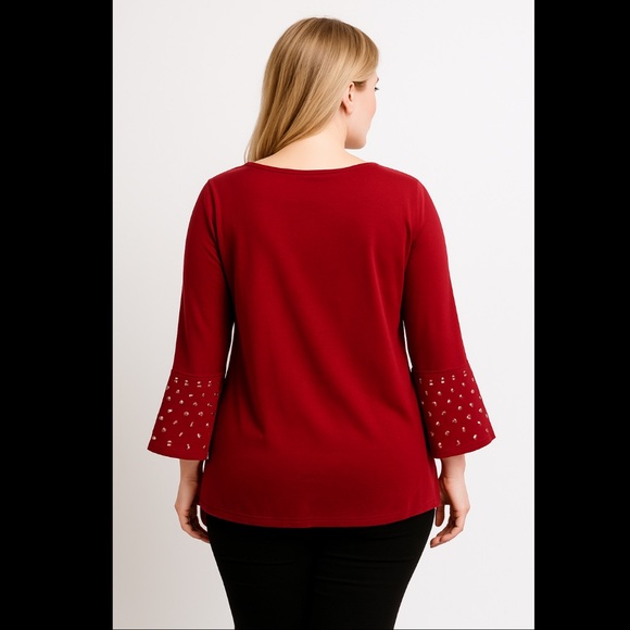 Michael Kors Long Sleeve Red Shirt - Picture 2 of 3
